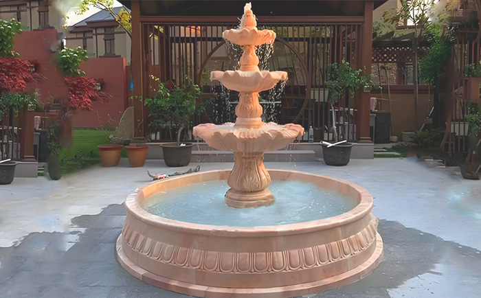 大理石層層噴泉——水韻天成，演繹自然與藝術(shù)的交響曲