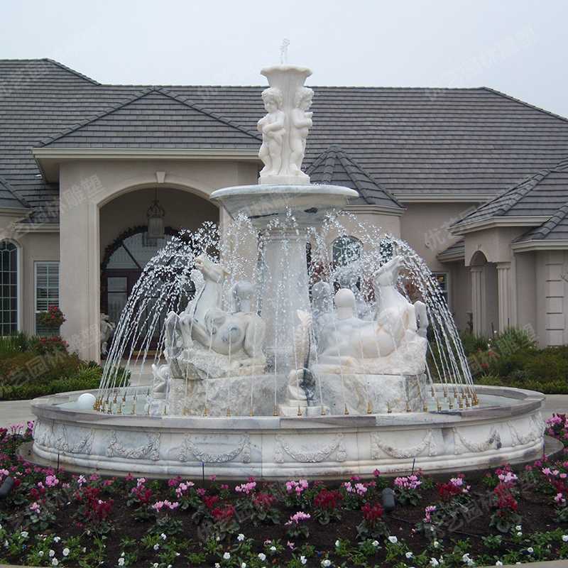 石雕噴泉，大理石噴泉，人物石雕噴泉