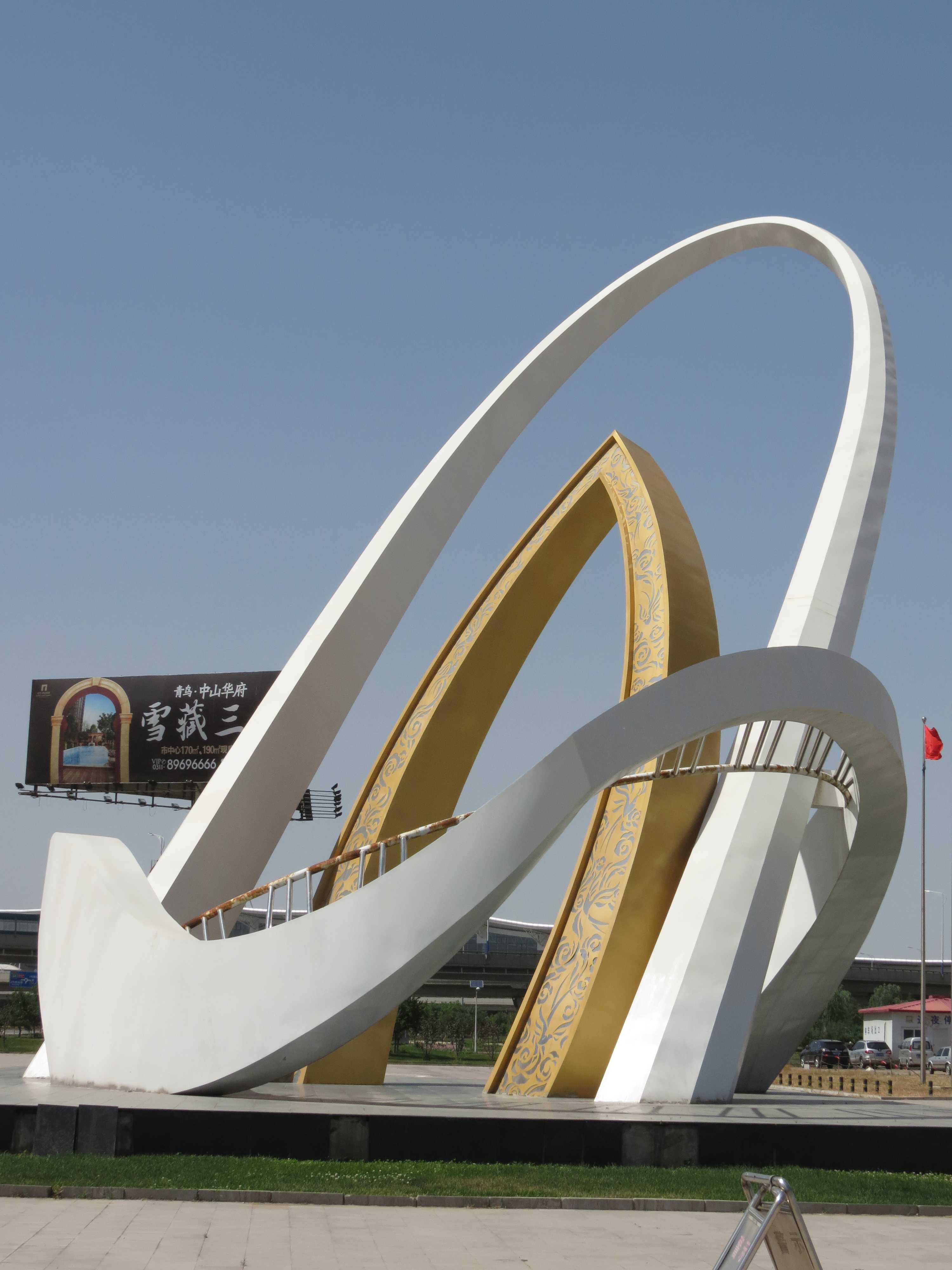 機場大型雕塑,不銹鋼機場雕塑,不銹鋼廣場景觀