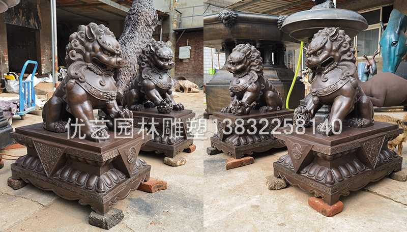 鑄銅獅子擺件 鑄銅獅子擺件