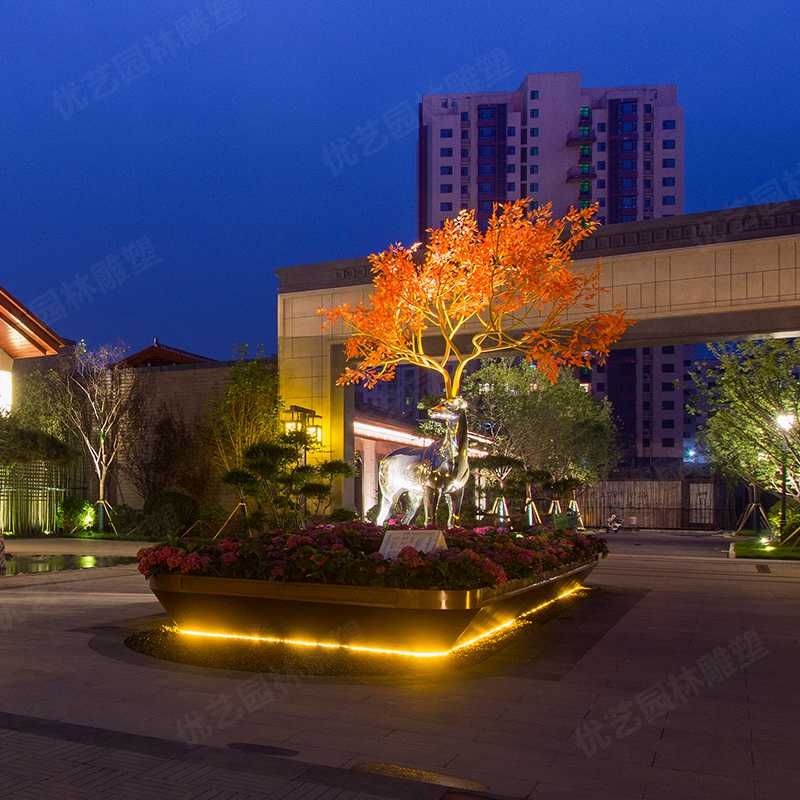 不銹鋼鹿，不銹鋼雕塑廠家，定制不銹鋼雕塑