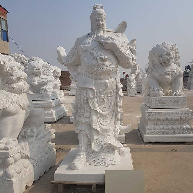 漢白玉關(guān)公像，大理石關(guān)公像，石雕關(guān)公雕像，石材關(guān)公像
