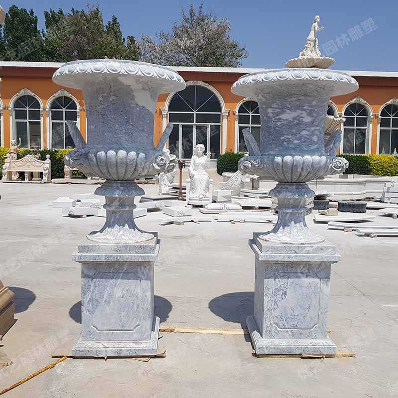 大理石花盆，石雕花盆