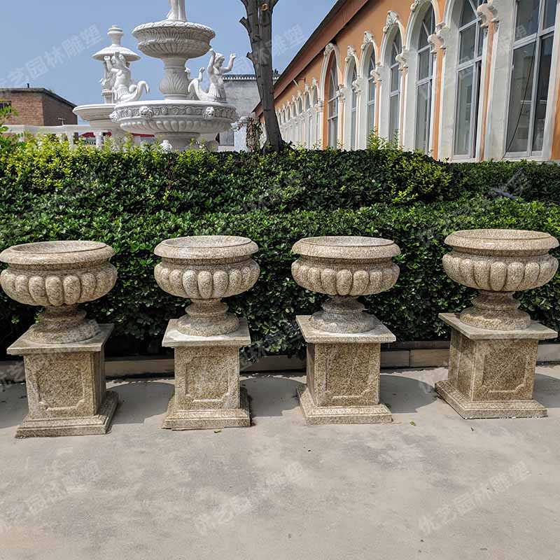 景觀石材花盆，花崗巖花缽